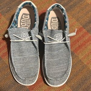 Hey Dude Men's Blue and White Loafers